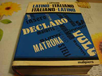 Lipparini - Dictionar latin italian si italian latin- cartonata foto
