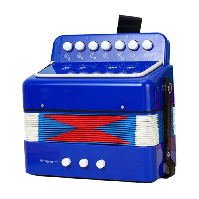 Acordeon Pentru Copii, Flippy, Acordeon Jucarie pentru Educatie Timpurie, 7 butoane 2 bass, Acordeon Instrument Muzical pentru Copii, 18 x 17 x 10 cm,