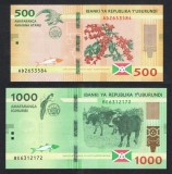 BURUNDI █ SET █ 500 + 1000 Francs █ 2018-2021 █ P-50-51 █ UNC █ necirculata █