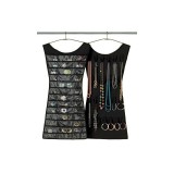 Organizator Bijuterii Accesorii Little Black Dress, 30 Buzunare, 14 Agatatoare, Umeras, Rochie Neagra, Cosmetice Machiaj Femei