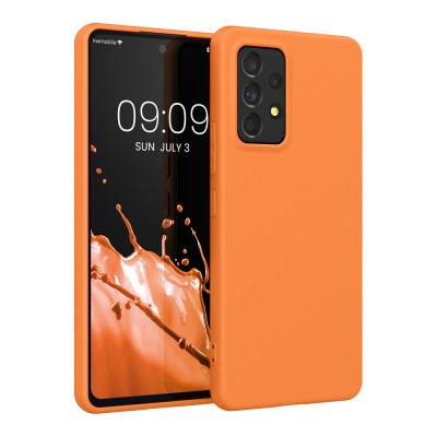 Husa Kwmobile pentru Samsung Galaxy A53 5G, Silicon, Portocaliu, 57808.150 foto