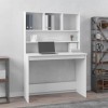 Birou cu rafturi vidaXL, alb, 102x45x148 cm, lemn compozit - birou calculator, birou lucru, birou studiu