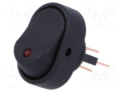 ROCKER SPST 2 ON-OFF 30A/12VDC Neagră cu LED SCI R13-133-DC foto