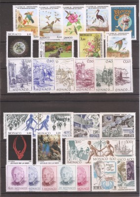 Monaco 1991 - AN COMPLET (22 serii), MNH (vezi descrierea) foto