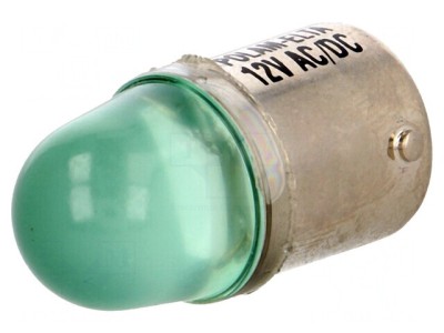 Lampă LED verde 12V BA15S foto