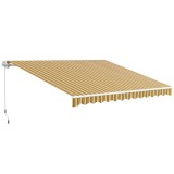 Outsunny Copertină Pliabilă pentru Exterior, Copertină Tip Roll-Up cu Deschidere Manivelă, 350x250 cm, Galben | Aosom Romania