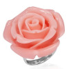 Inel din oțel - floare roz &icirc;nflorită realizată din rășină - Marime inel: 59