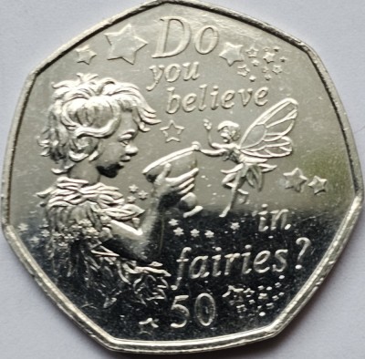 50 pence 2020 Isle of Man/ Ins. Man, Peter Pan and Tinker Bell, Peter Pan II foto