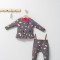 Set 2 piese cu bluzita cu volan si pantalonasi pentru fetite Colorful autum, Tongs baby (Culoare: Albastru, Marime: 18-24 Luni)