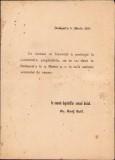 386S Invitație la conferința pregătitoare prin care s-a &icirc;nființat Partidul Moderat Rom&acirc;n, 1884, Budapesta, dată &icirc;n numele dr. Iosif Gall