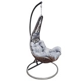Cumpara ieftin Fotoliu suspendabil perna si rachita artificiala gri Kalea 105x105x195 cm