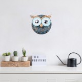 Cumpara ieftin Accesoriu decorativ de perete metalic Owl Caramiziu 19x19 cm