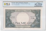 1000 lei Octombrie 1944 PCGS65 unc bancnota gradata