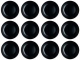 Set farfurii 12 piese, din opal Negre, diametru 25 cm