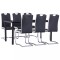 vidaXL Set mobilier de bucătărie, 7 piese, negru, piele ecologică