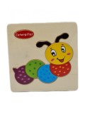 Puzzle din lemn 15x15 cm - Omida, 7Toys