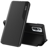 Husa Xiaomi Redmi Note 10 Pro Eco Leather View flip tip carte, negru, Techsuit