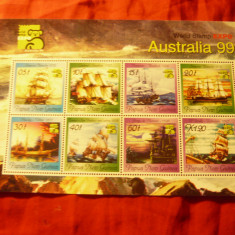 Bloc Papua Noua Guinee 199 - Corabii -Expozitia Australia '99 Melbourne , 8val.