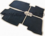 Covorase Cauciuc Dedicate Nissan Tiida (2007+) Rigum Cehia, Negre, Margine Protectie 1cm, Impermeabile, Fara Miros