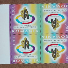 TIMBRE ROMANIA MNH LP1740/2006 Reuniunea Francofoniei Bl. 4 tete - beche