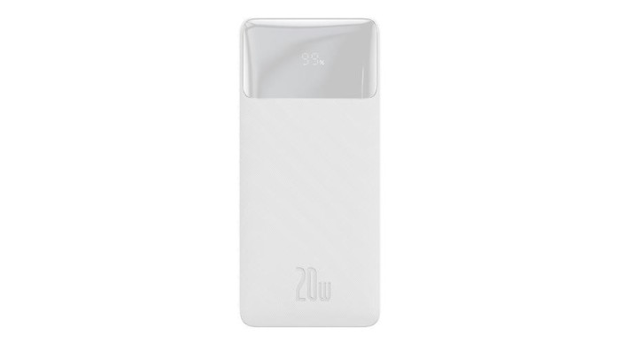Baseus Bipow Fast Charger Power Bank 10000mAh 20W alb (Overseas Edition) + USB-A - Micro USB 0.25m cablu alb (PPBD050301)