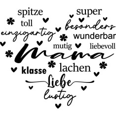 Sticker decorativ, Mama, Negru, 68 cm, 1238STK