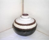 Vaza decorativa ceramica emailata, crusty glaze - VEB Strehla 1444, East Germany