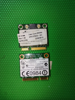 Placa de retea wlan + Bluetooth mini PCIe half Broadcom BCM94312HMGB 802.11b/g foto