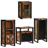 vidaXL Set de mobilier pentru baie cu ușă 4 pcs Lemn recuperat solid
