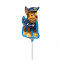 Balon mini figurina Chase Paw Patrol - umflat + bat si rozeta, Amscan 34498