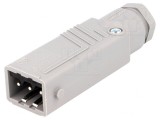 Conector dreptunghiular ST 3 pini IP54 cositorit