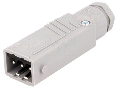 Conector dreptunghiular ST 3 pini IP54 cositorit foto