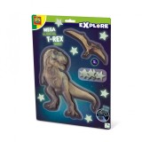 Autocolante pentru perete -Lumea lui T-rex mega stralucitoare