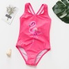 Costum de baie roz bombon cu flamingo drool (marime: 120)