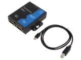 Convertor RS232 la USB-C BRAINBOXES US-757, 2 porturi, cablu 0,5m, IP30, temperatură 0-60&deg;C