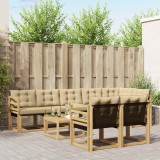 vidaXL Set de canapele de exterior cu pernă 9 pcs Alb și Bej 3389611