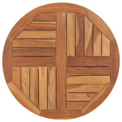 Blat de masă rotund, 70 cm, lemn masiv de tec, 2,5 cm foto