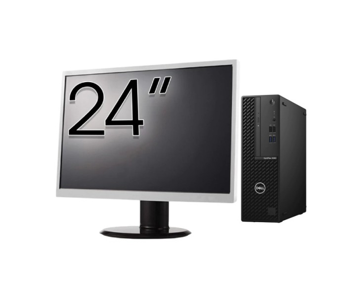 Pachet Calculator Second Hand DELL OptiPlex 3080 SFF, Intel Core i5-10500 3.10 - 4.50GHz, 16GB DDR4, 512GB SSD + Monitor 24 Inch NewTechnology Media