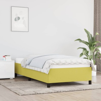 Cadru de pat, verde, 90x190 cm, material textil foto