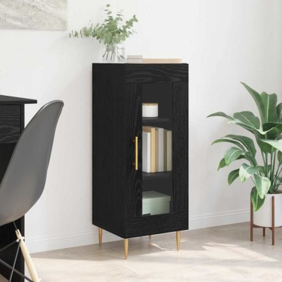 vidaXL Bufet Stejar negru 34 x 34.5 x 90 cm Lemn compozit 881590 foto