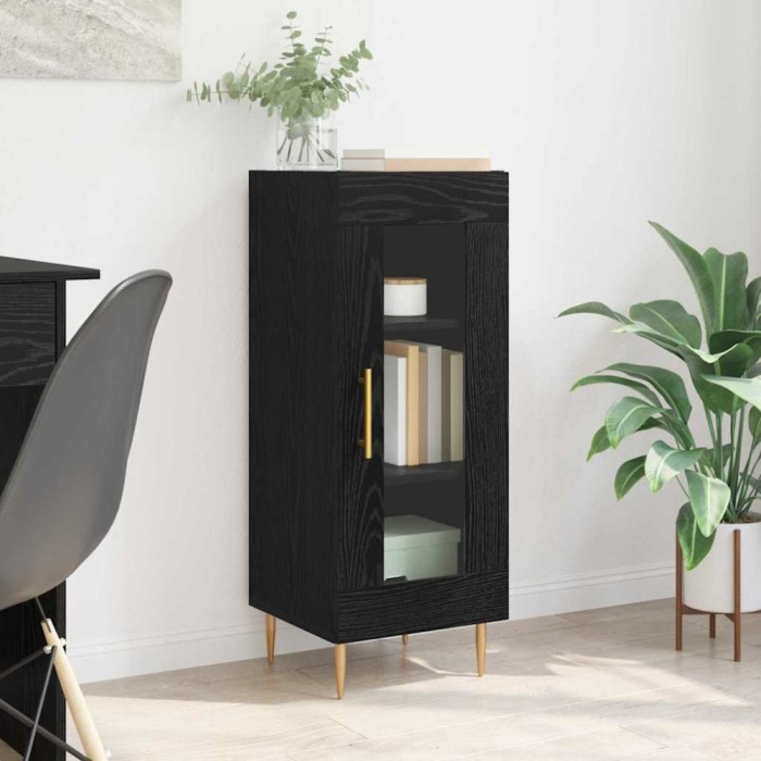 vidaXL Bufet Stejar negru 34 x 34.5 x 90 cm Lemn compozit 881590