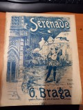 AS - PARTITURA - G. BRAGA - LA SERENATA - LEGENDA VALAHA, serenada pentru voce, violoncel/vioara si pian