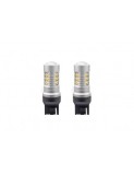 Set 2 becuri Led Auto Portocaliu T20 W21W Canbus cu 24SMD simpla intensitate 12-24V Portocaliu, Amio