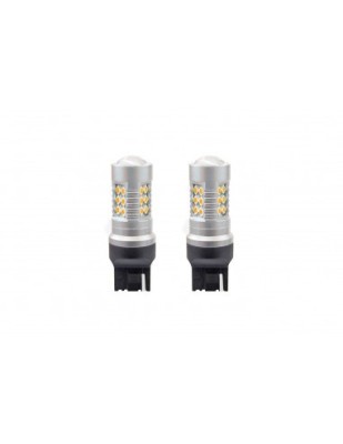 Set 2 becuri Led Auto Portocaliu T20 W21W Canbus cu 24SMD simpla intensitate 12-24V Portocaliu foto