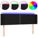 Cumpara ieftin Tablie de pat cu LED, negru, 147x16x78/88 cm, textil