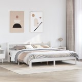 Cumpara ieftin Cadru de pat cu tăblie fără saltea, alb, 180x200 cm