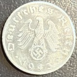GERMANIA 5 REICHSPFENNIG 1943/ ZINC, 2,5g 19,2 mm./ MONEDA DIN POZE