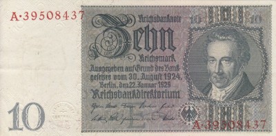 GERMANIA 10 reichsmark 1929 - P180a AUNC!!! foto