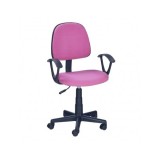 Scaun birou copii HM Darian Bis, Ergonomic, Cadru Polipropilena, Stofa, Inaltime ajustabila, 80 Kg, Roz