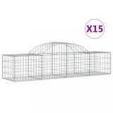 Cumpara ieftin Cosuri gabion arcuite 15 buc, 200x50x40/60 cm, fier galvanizat